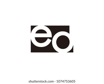 Initial letter ed lowercase logo black and white