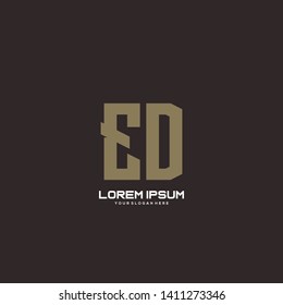 Initial letter ED minimalist art logo vector