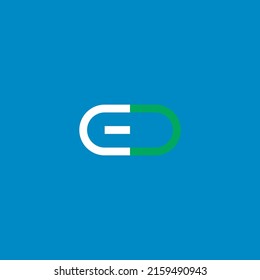 Letra inicial logotipo de ED Pill