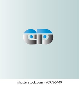 initial letter ED rounded lowercase. E and D vector template design.