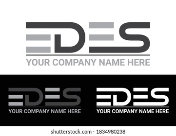Initial Letter EDES Logo or Icon Design Vector Image Template