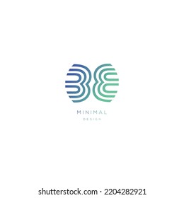Initial letter EE alphabet minimal vector icon
