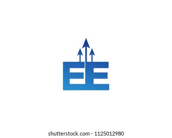 Initial Letter EE Arrow Chart Finance Business