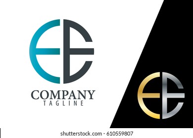 Initial Letter EE FE With Linked Circle Logo