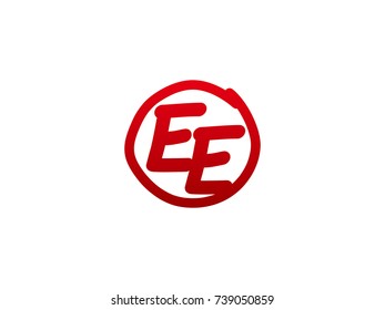 The initial letter EE handwritten logo