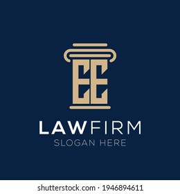 Initial letter EE for Law And Attorney Firm Logo Vector Design Template