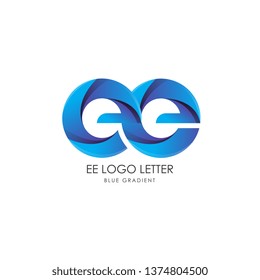 Initial Letter ee Linked Circle Lowercase Logo Blue Icon Design Template Element with gradient - Vector