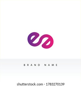 initial letter ee linked circle lowercase monogram logo