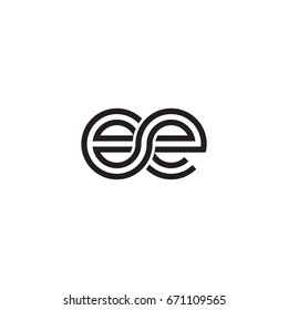 Initial letter ee, linked outline rounded lowercase, monogram black