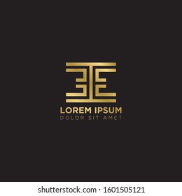 Initial Letter EE linked uppercase overlap modern gold logo vector design template. Suitable for business, consulting group company.