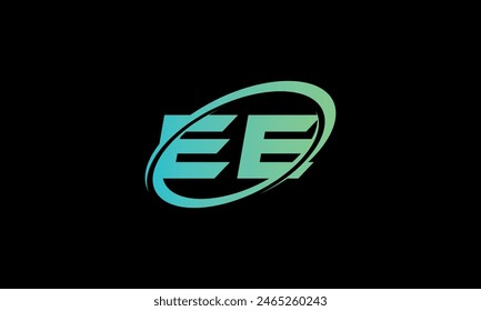 Initial Letter EE Logo. Creative And Modern EE logo Design on black background.