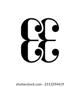 Initial letter EE logo design. EE logo design vector template