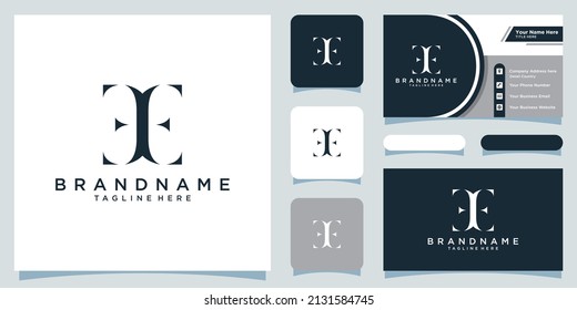 Initial Letter EE Logo-Designs mit Visitenkartendesign