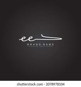 Initial Letter EE Logo - Hand Drawn Signature Logo