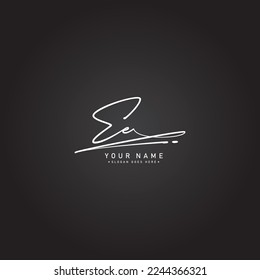 Initial Letter EE Logo - Handwritten Signature Logo