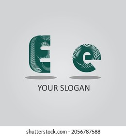 Initial Letter EE Logo With Leaves