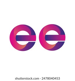 Initial Letter ee Logo Lowercase, magenta and orange, Modern and Simple Logo Design