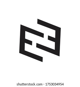Initial letter EE logo with zigzag concept