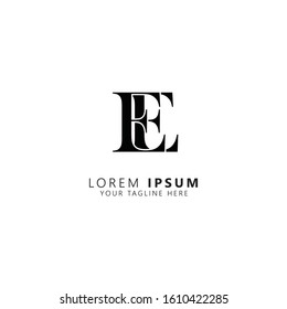 Initial letter ee uppercase modern logo design template elements. Black letter Isolated on white background. Suitable for business, consulting group company.