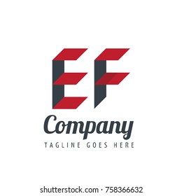 Initial Letter EF Design Logo With Square