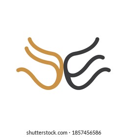 Initial letter ef or fe logo design template