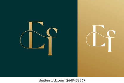 Initial letter EF FE logo design vector illustration for couple, wedding, and business