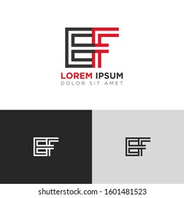 Initial Letter EF linked uppercase overlap modern logo design template. Suitable for business, consulting group company