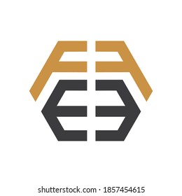 Initial letter ef logo or fe logo vector design template