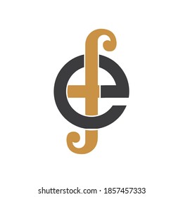 Initial letter ef logo or fe logo vector design templates