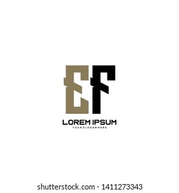 Initial letter EF minimalist art logo vector
