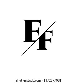 Initial Letter EF Monogram Sliced. Logo template isolated on white background