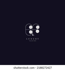 Initial letter ef vintage minimal vector icon