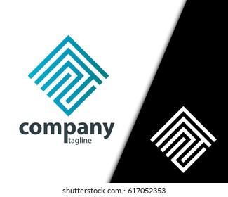 Initial Letter  EF Z Maze Concept Design Logo