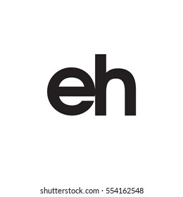 Initial letter EH black white logo