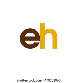 Initial letter EH brown yellow color logo