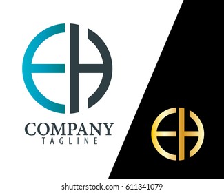 Initial Letter EH FH With Linked Circle Logo
