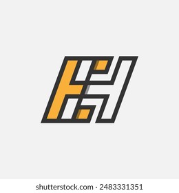 Initial Letter EH or HE Logo, Monogram Logo letter E with H combination, design logo template element, vector illustration