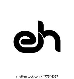Initial Letter EH Linked Circle Lowercase Logo Black
