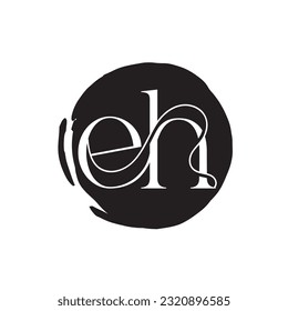 Initial letter eh logo design 