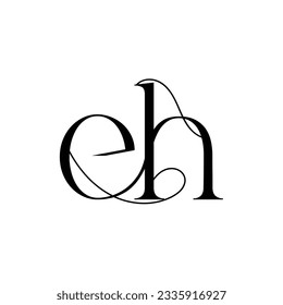 Ursprüngliche Buchstaben eh Logo Design kreative moderne Symbol Symbol-Monogramm
