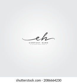 Initial Letter EH Logo - Hand Drawn Signature Style Logo