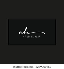 Initial Letter EH Logo - Hand Drawn Signature Style Logo