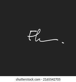 Logo de la carta inicial Eh - logotipo de la firma manuscrita