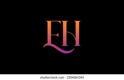 Initial Letter EH Logo. EH Stock Letter Logo design.