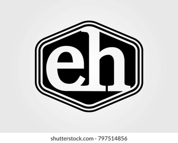 Initial letter eh lowercase logo minimalist black