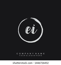 Initial letter EI beautiful handwriting logo vector template