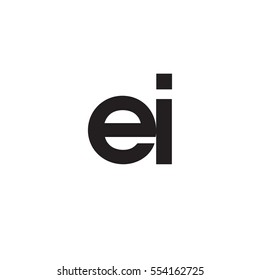 Initial letter EI black white logo