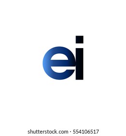 Initial letter EI blue black gradation color logo