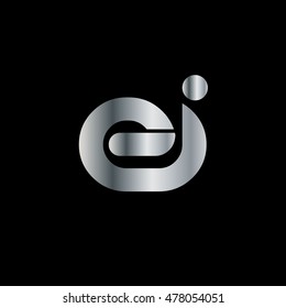 Initial Letter EI EJ Linked Lowercase Logo Silver