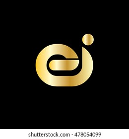 Initial Letter EI EJ Linked Lowercase Logo Gold